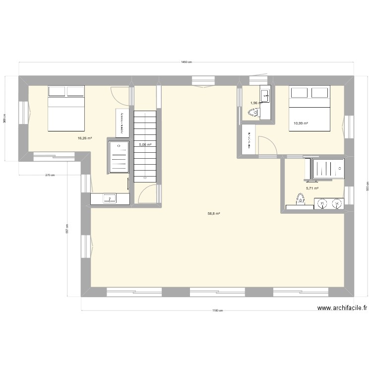 LES PAYAS. Plan de 6 pièces et 99 m2