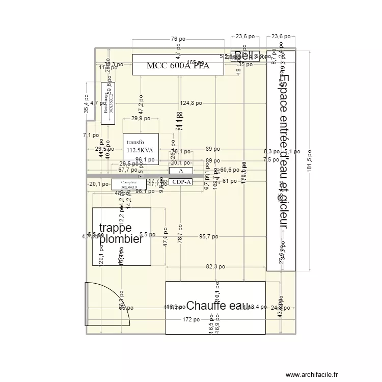 &Eacute;cole l'assomption salle &eacute;lectrique principale 1. Plan de 