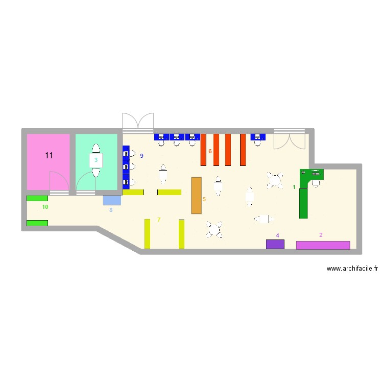 CDI. Plan de 3 pièces et 58 m2