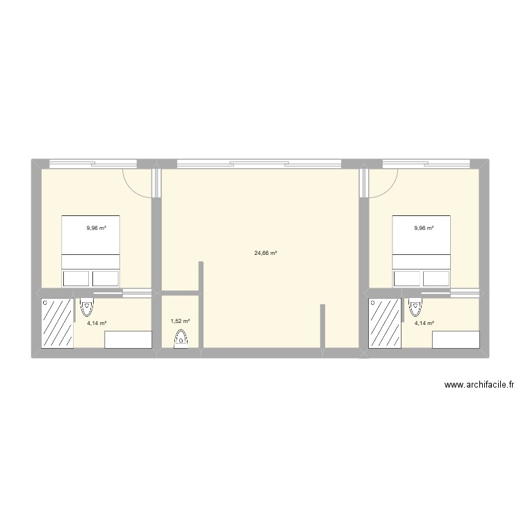 PLAN 1. Plan de 6 pièces et 54 m2