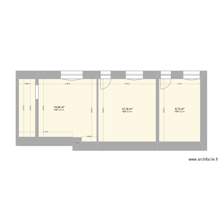 guichen 2. Plan de 3 pièces et 36 m2