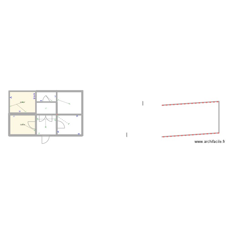 JASON. Plan de 2 pièces et 12 m2