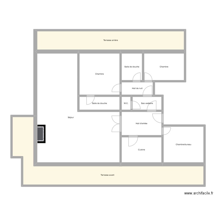 PIttoresque. Plan de 13 pièces et 166 m2