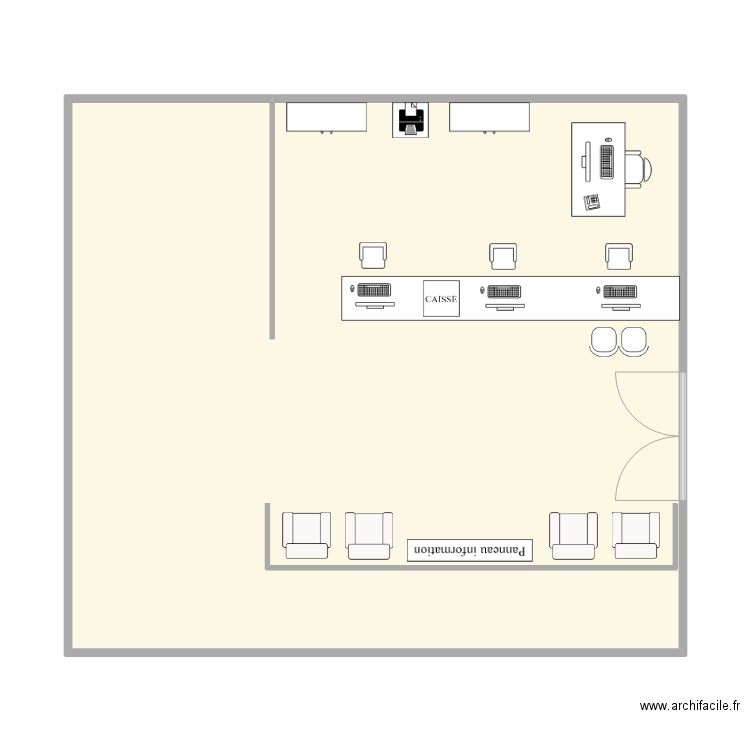 loca. Plan de 1 pièce et 73 m2