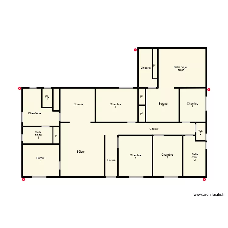 Berthome St Jean. Plan de 17  et 53 m²