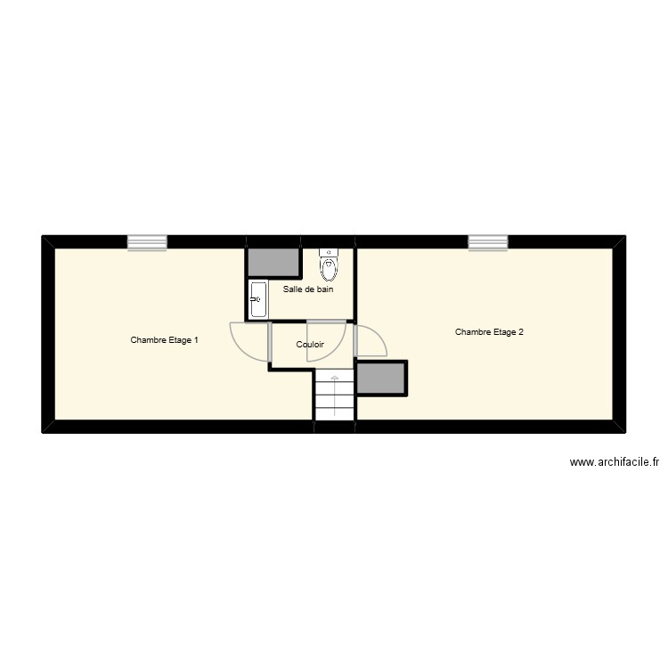 Etage 1. Plan de 6 pièces et 41 m2