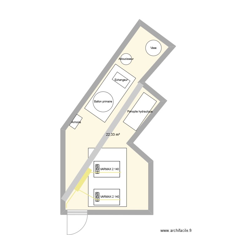 Schéma Villa du Parc projeté. Plan de 1 pièce et 22 m2