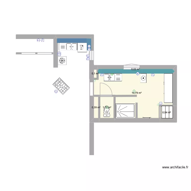 Buanderie 1. Plan de 6 et 13 m² Buanderie 1. Plan de 6 et 13 m²