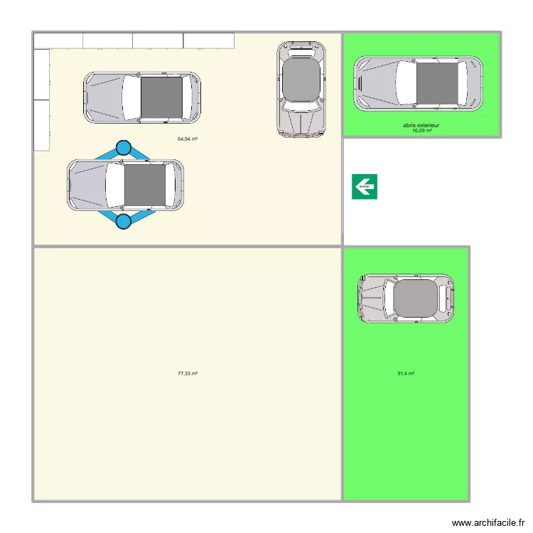 maison avec hangars. Plan de 4 pièces et 190 m²