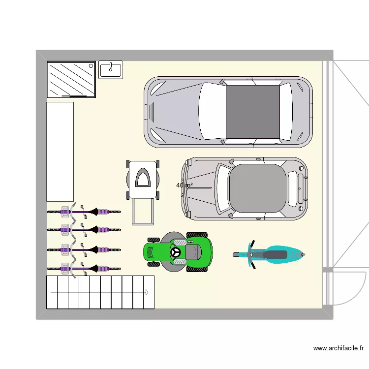 Garage small. Plan de 1 et 40 m² Garage small. Plan de 1 et 40 m²