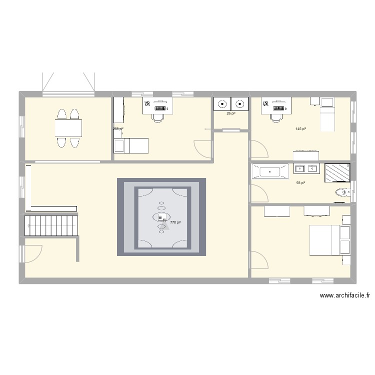 Big Z surf shack. Plan de 5 pièces et 121 m2