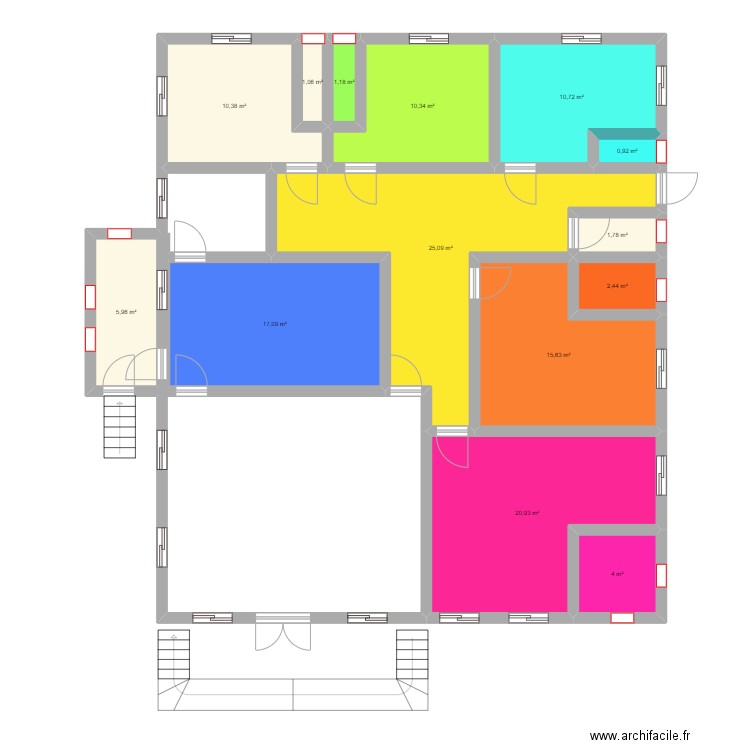 villa salama. Plan de 14 pièces et 128 m2