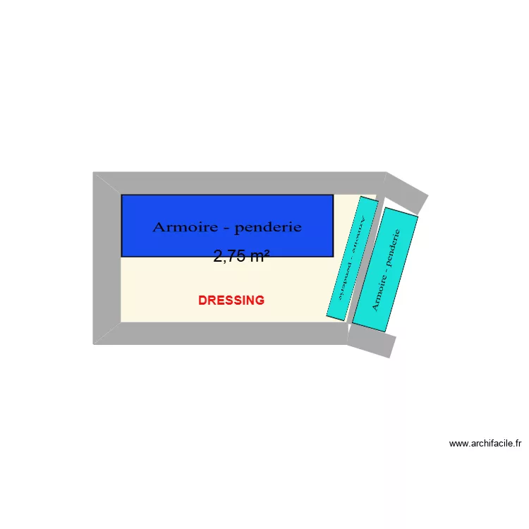 DRESSING. Plan de 1 et 3 m² DRESSING. Plan de 1 et 3 m²