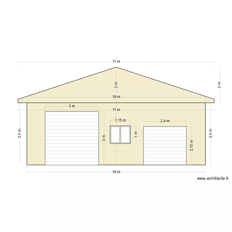 façade atelier. Plan de façade atelier. Plan de