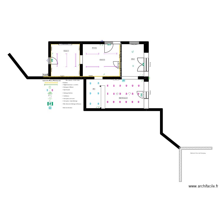 Les MANADES / Restaurant /Elec. Plan de 4 pièces et 59 m2