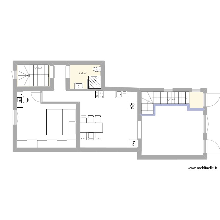 04 juillet 2025. Plan de 6 pièces et 37 m2
