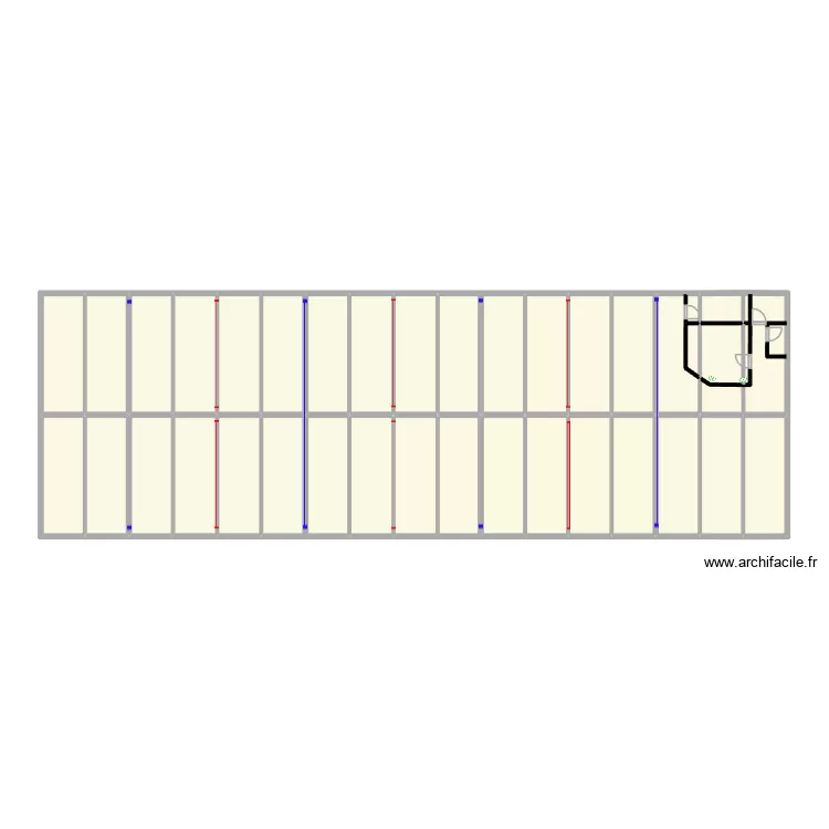 Piscine Deborde. Plan de 35  et 97 m²