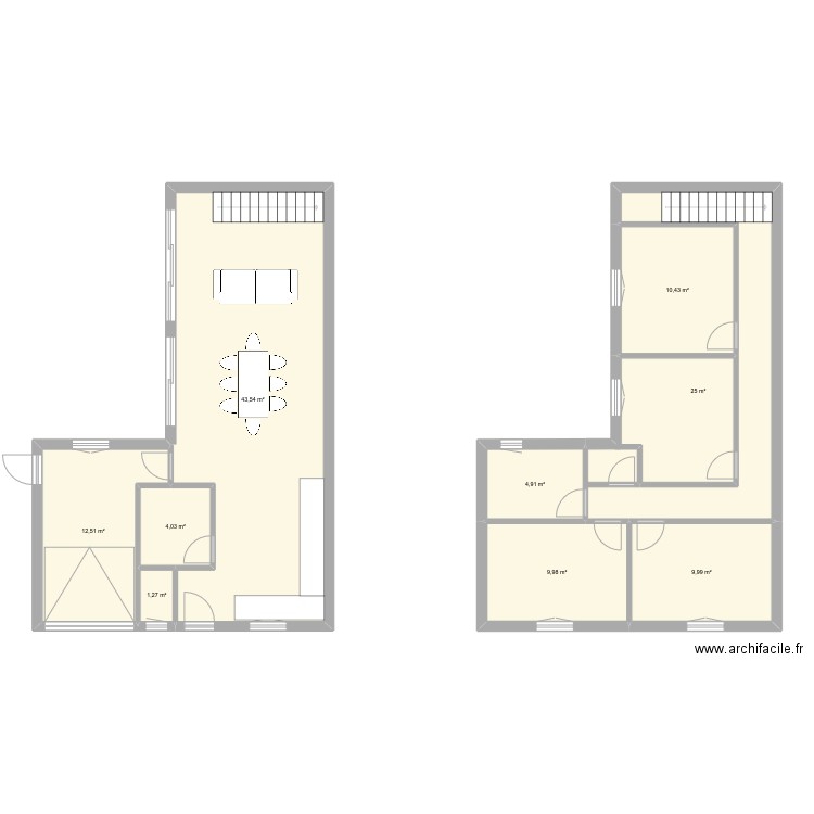 Ouest. Plan de 9 pièces et 122 m2