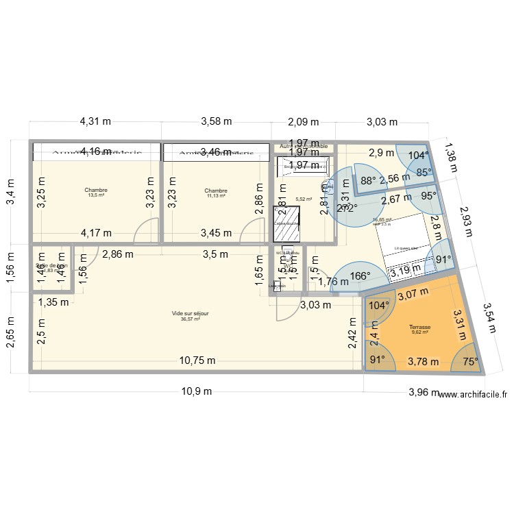 1 er etage 1. Plan de 9 pièces et 97 m2
