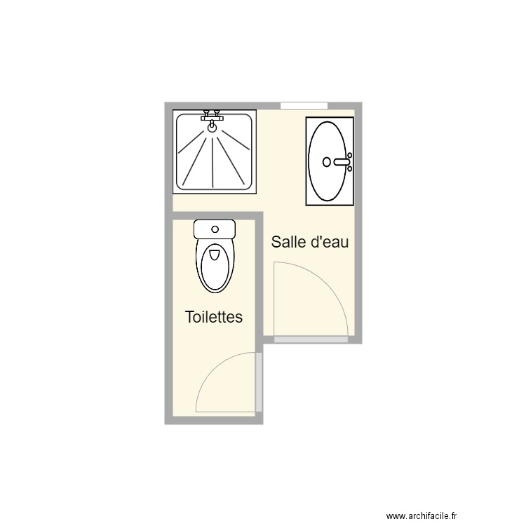 Plan avant travaux Mevel. Plan de 2 pièces et 4 m2