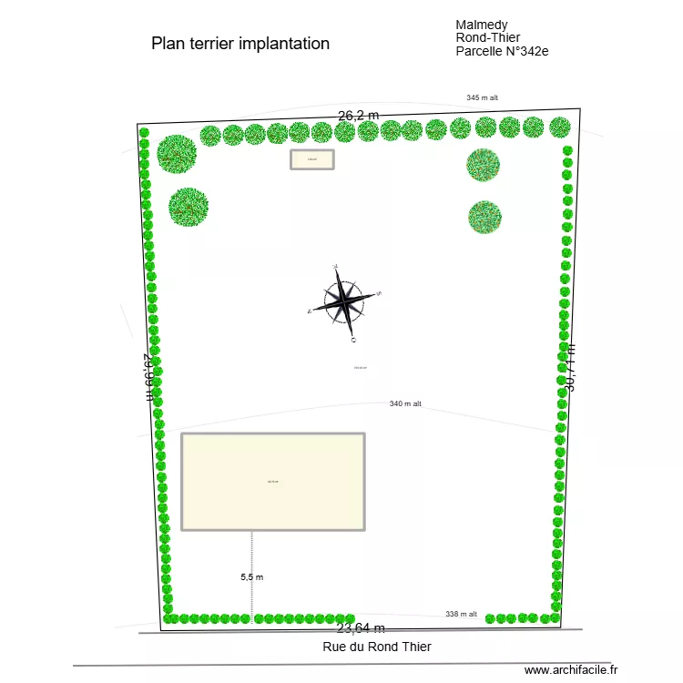 plan terrier. Plan de 2  et 63 m²