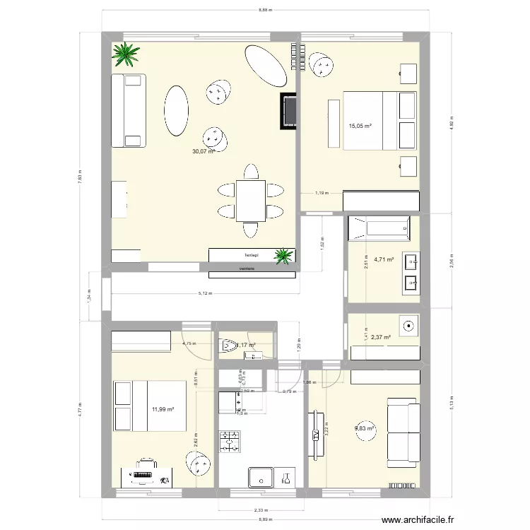 Appt Pierre curie 5. Plan de 