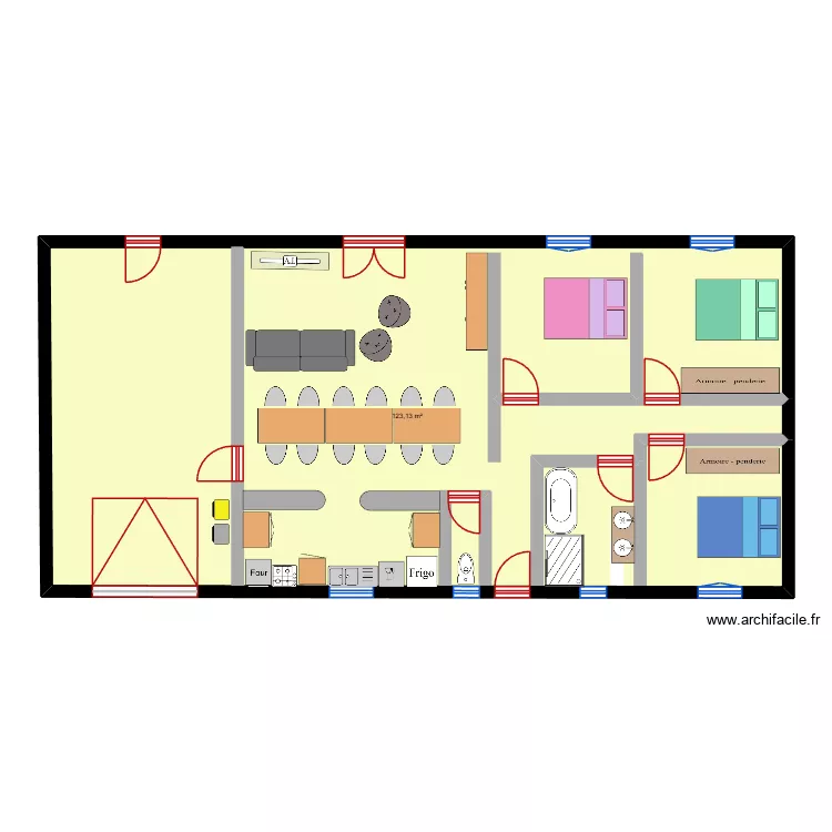 MAISON PLEIN PIED 2. Plan de 1 pièce et 123 m² MAISON PLEIN PIED 2. Plan de 1 pièce et 123 m²