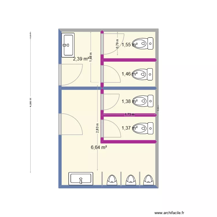 RDC GUCE 2025. Plan de 6  et 15 m²
