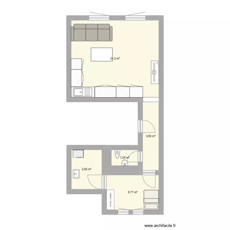 Bateliers 24/011. Plan de 5 Pièces et 36 m² Bateliers 24/011. Plan de 5 Pièces et 36 m²