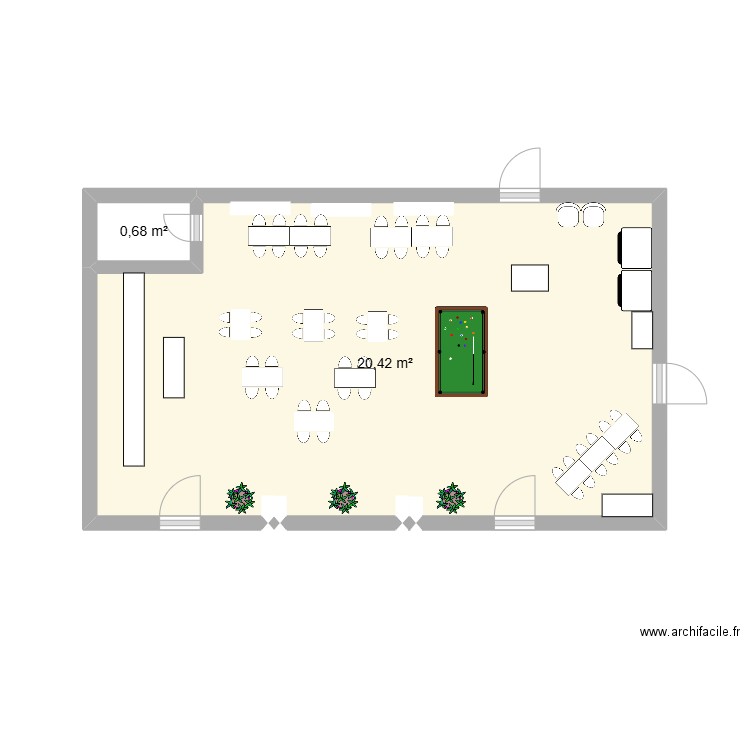 cloe. Plan de 2 pièces et 21 m2