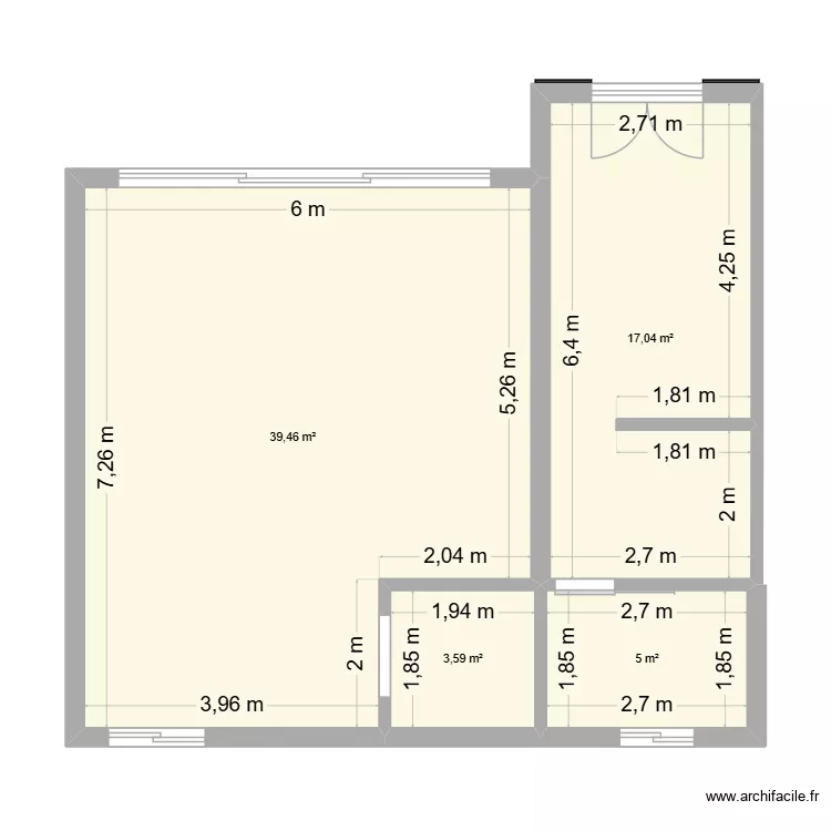 BERNICA. Plan de 4  et 65 m²