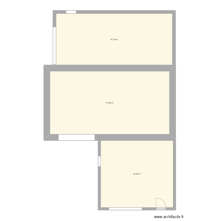 LUER. Plan de 3 pièces et 127 m2