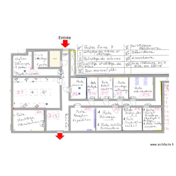 hersi. Plan de 1 pièce et 4 m2