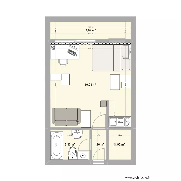 Appartement_bonne_dimension. Plan de 5  et 30 m²