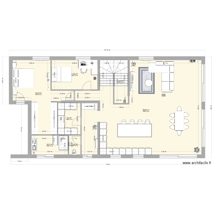 Marennes new3good. Plan de 7 pièces et 141 m2