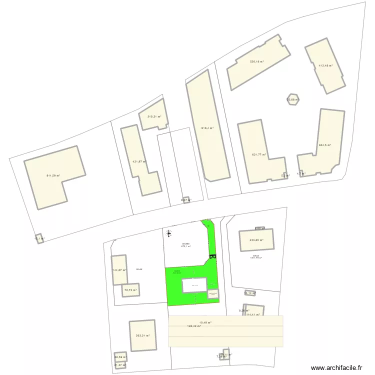 Plan de MASSE apr&egrave;s travaux. Plan de 30  et 5853 m²