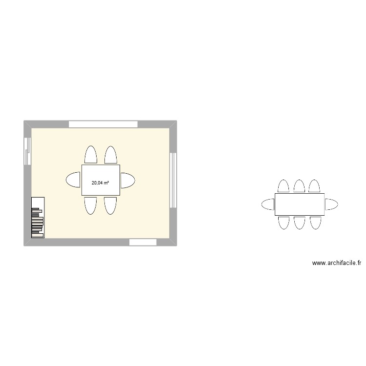 projet  extension. Plan de 1 pièce et 20 m2