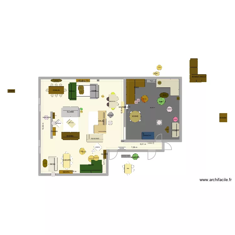 MAGASIN janvier 2026. Plan de 2  et 187 m²