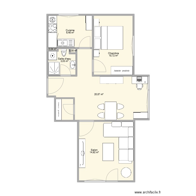 App.Estavayer 3. Plan de 7 pièces et 56 m2