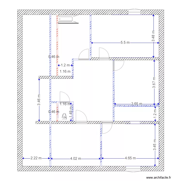 ETAGE FIN A JOUR 1. Plan de 2  et 129 m²