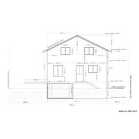 maison Douvres  / plan projet réhausse /façade Est