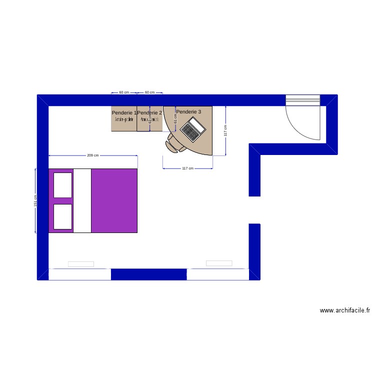 Chambre Parents. Plan de 0 pièce et 0 m2
