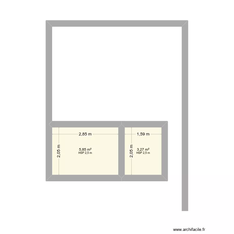 maison. Plan de 2 et 9 m² maison. Plan de 2 et 9 m²