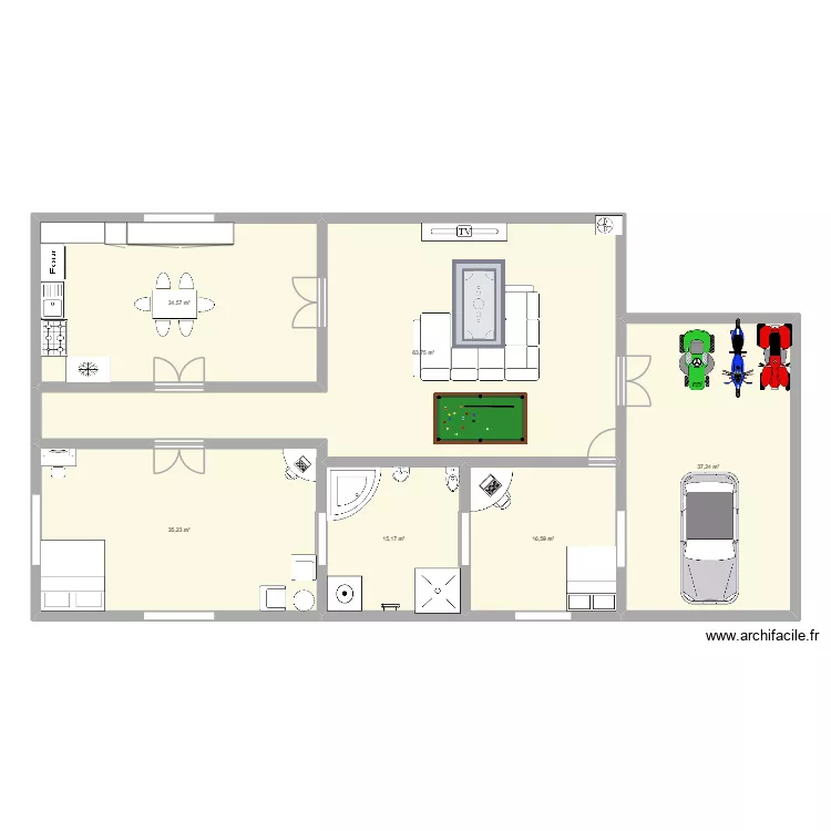 house. Plan de 6  et 203 m²