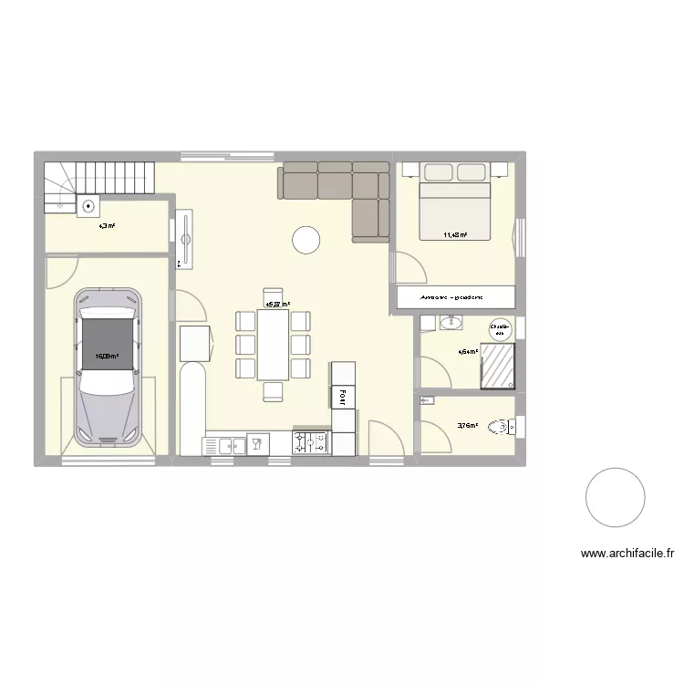 ESSAI 2. Plan de 6 Pièces et 86 m²
