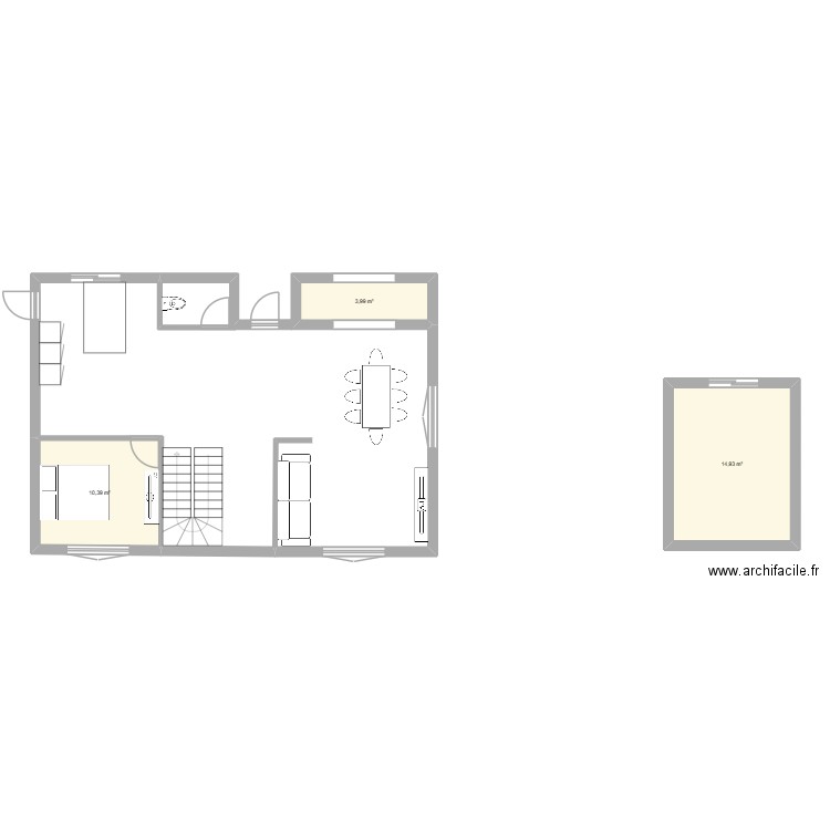PAPPACH. Plan de 3 pièces et 29 m2