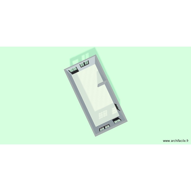 prat. Plan de 1 pièce et 22 m2
