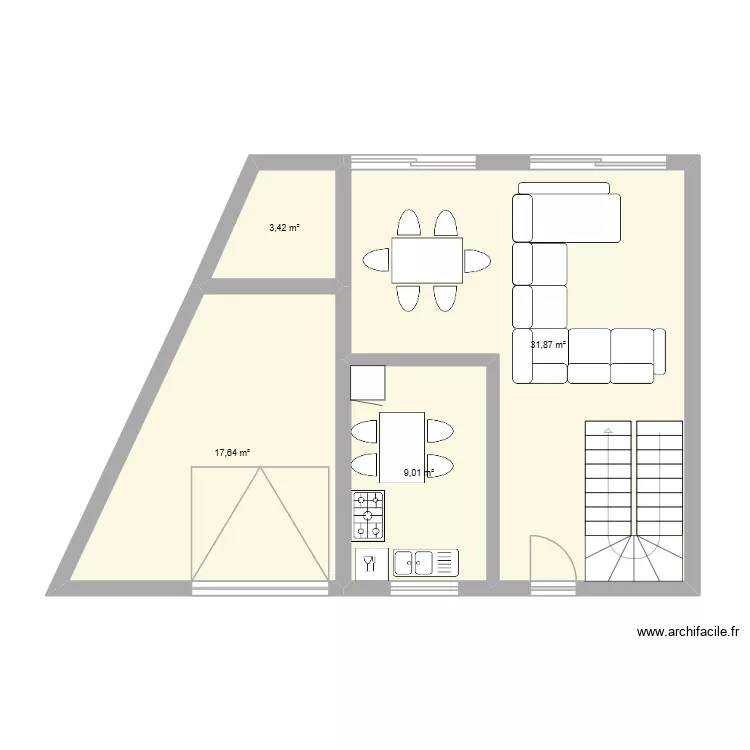 noiseau rd. Plan de 4  et 62 m²