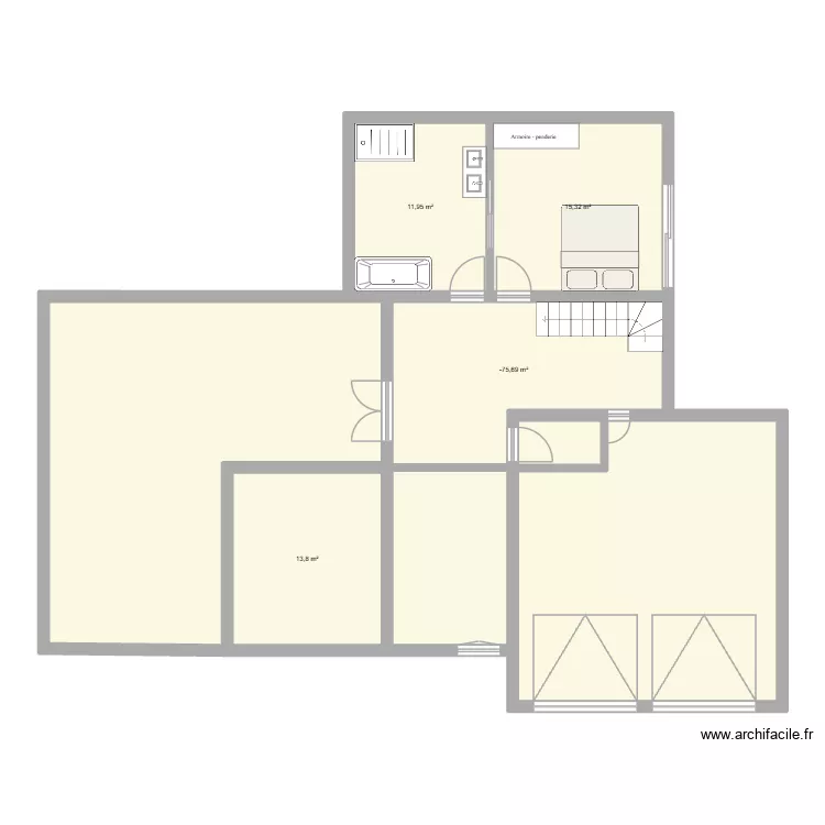 PROJET dessin maison t4. Plan de 4 Pièces et 60 m² PROJET dessin maison t4. Plan de 4 Pièces et 60 m²