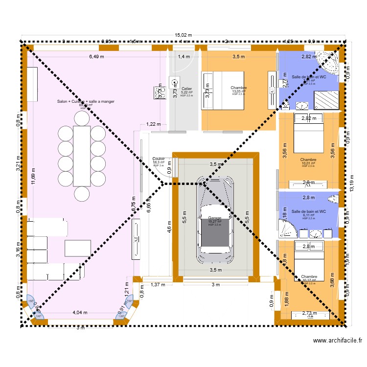 parents_final. Plan de 9 pièces et 159 m2
